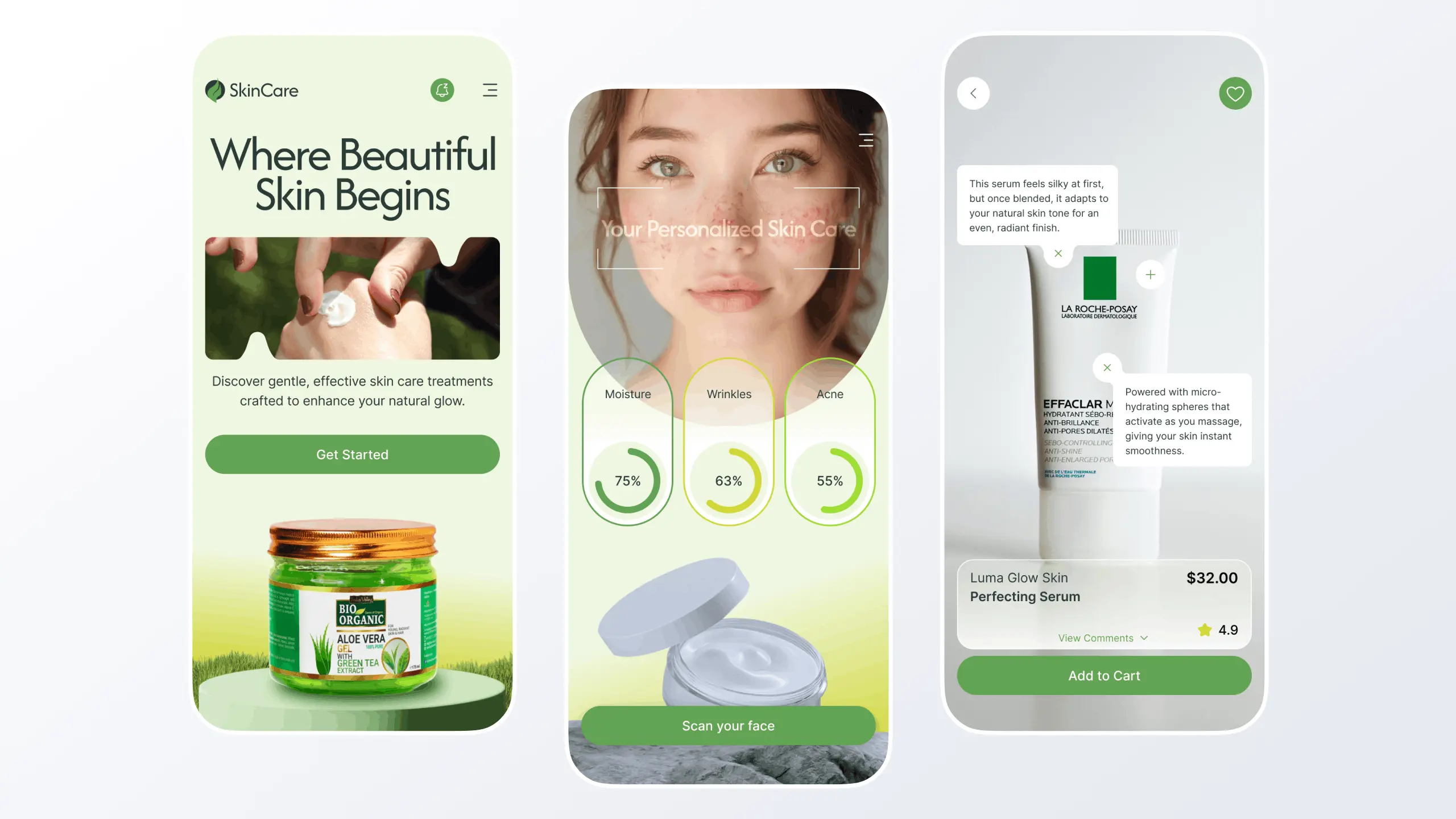 Skin Care Mobile App Design